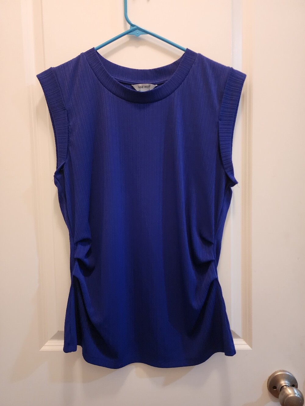 Sleeveless Ribbed Tank Top in Royal Blue - Nine West